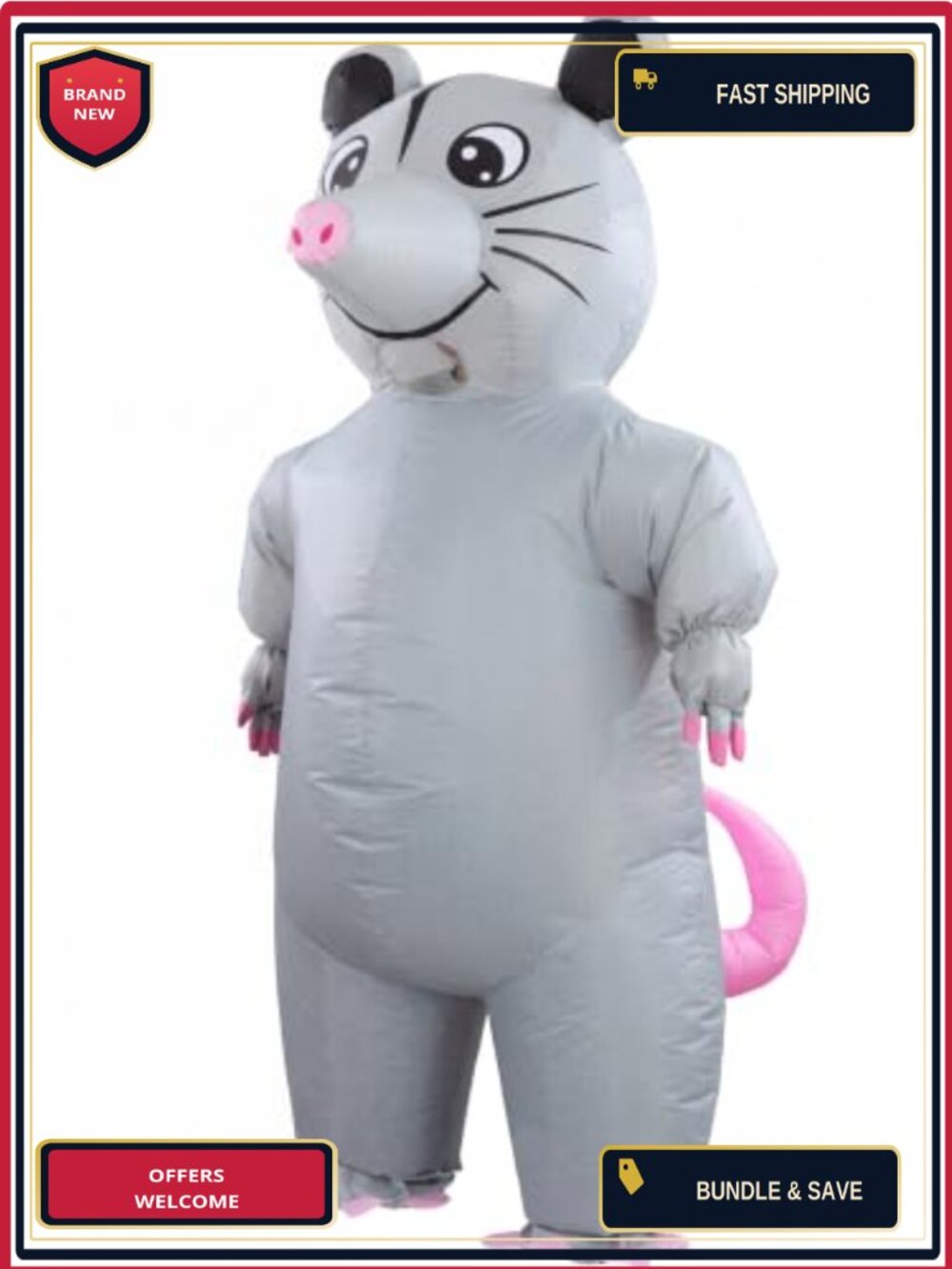 Inflatable Possum Costume Adult Blow Up Opossum Outfit Halloween Cosplay Party